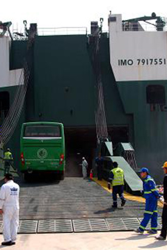 Bulk vessel/Ro/Ro shipment